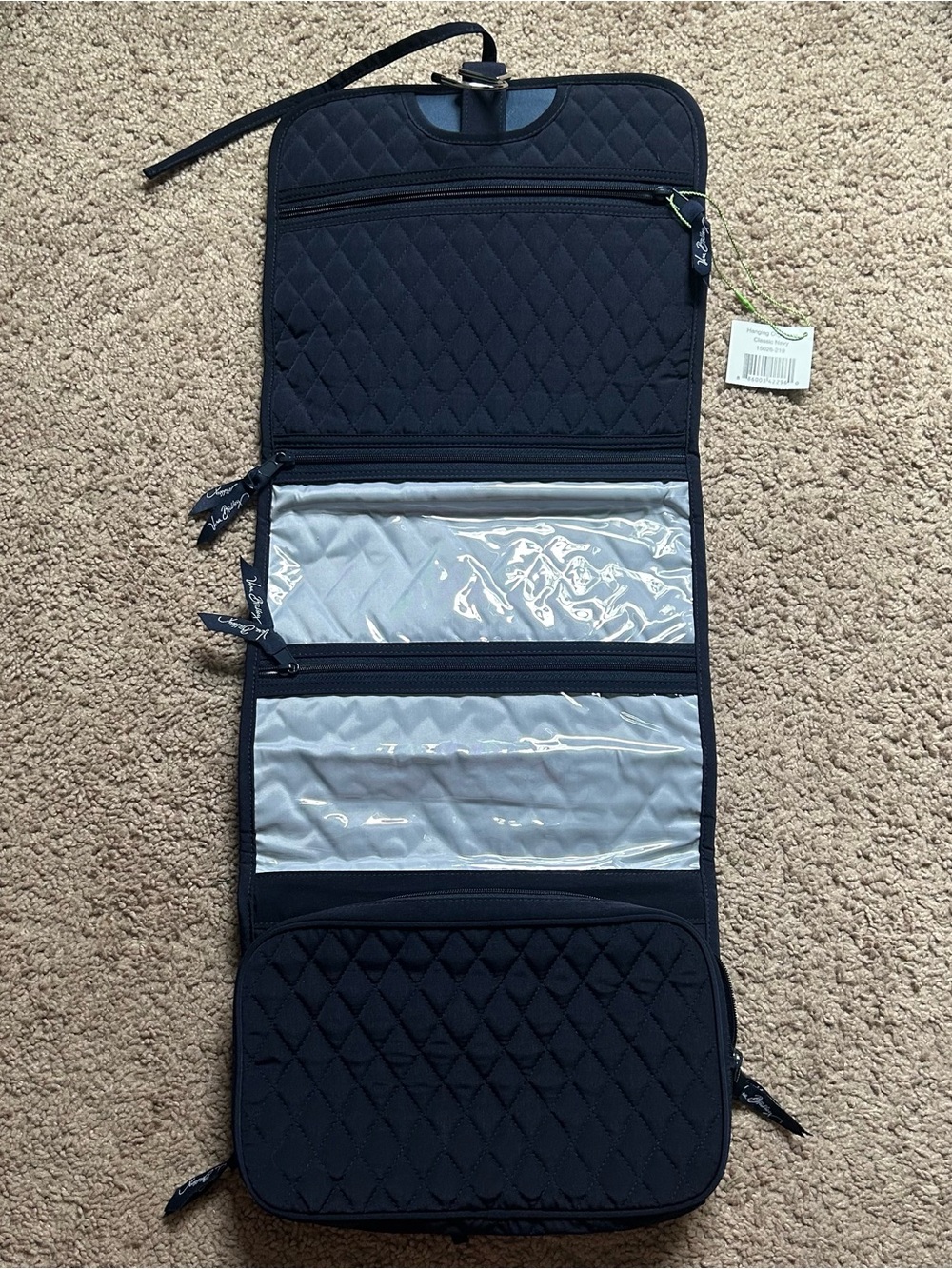 NWT Vera Bradley Classic Navy Blue Hanging Organizer Toiletry Bag